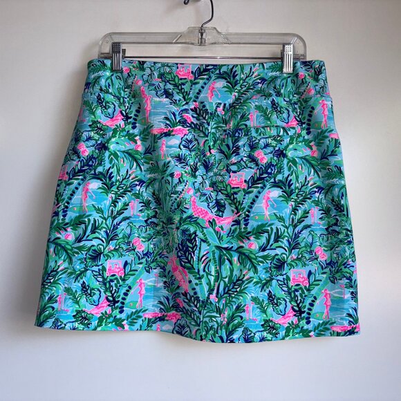 Lilly Pulitzer Maryana Skort 10 Leaves Female Golfer Clubs Green Bright Pink - Picture 7 of 12